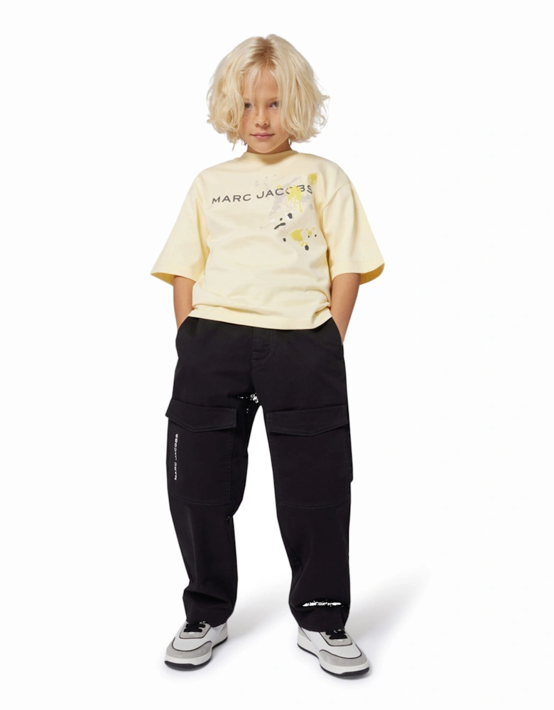 Boys Paint Logo T-Shirt in Yellow