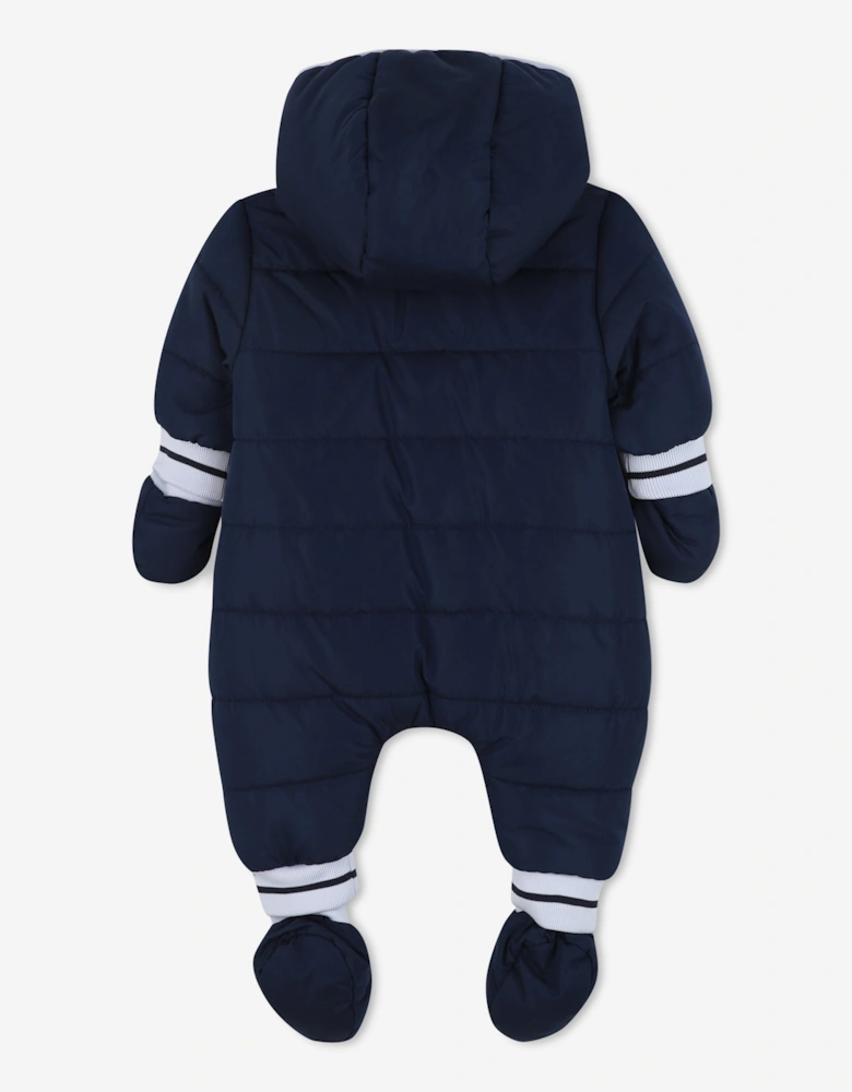 BOSS Baby Boys Monogram Snowsuit in Navy