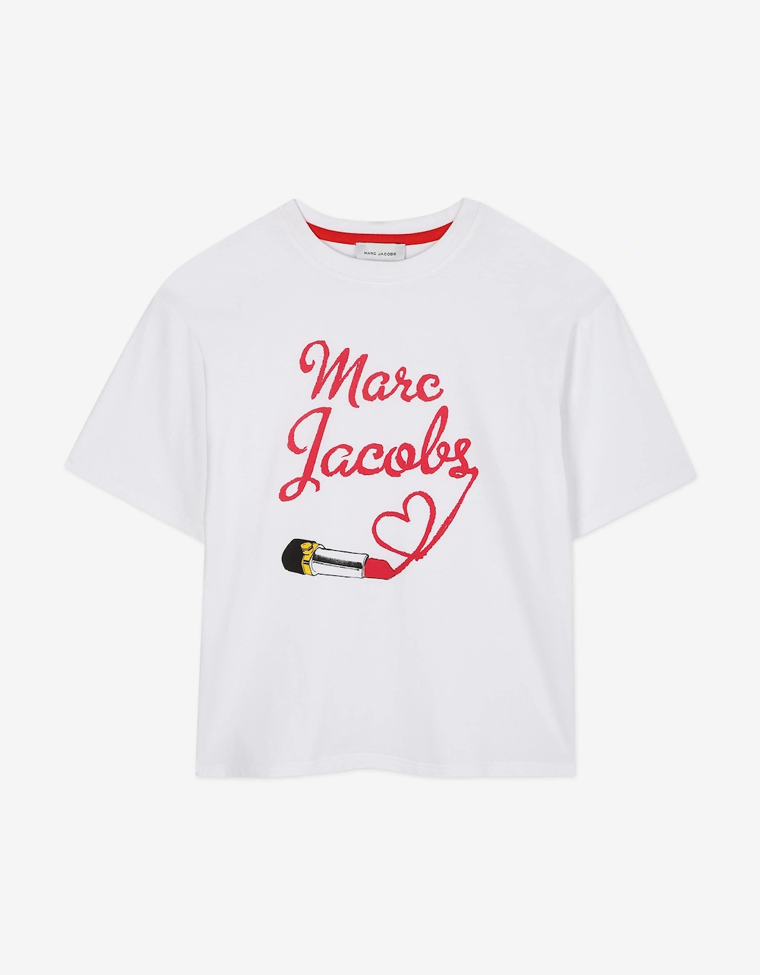 Girls Lipstick Logo T-Shirt in White, 5 of 4