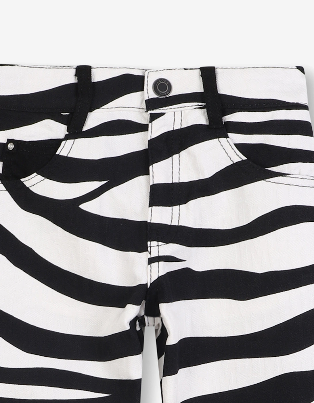 Girls Zebra Print Trousers in Black