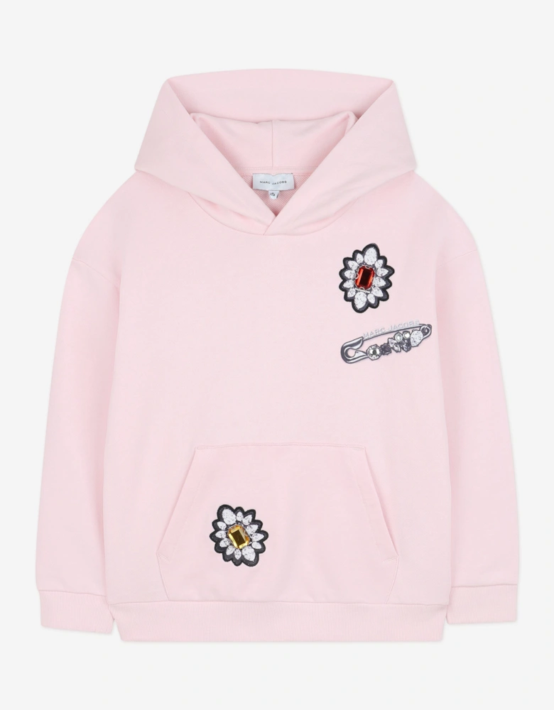 Girls Jewellery Print Hoodie in Pink