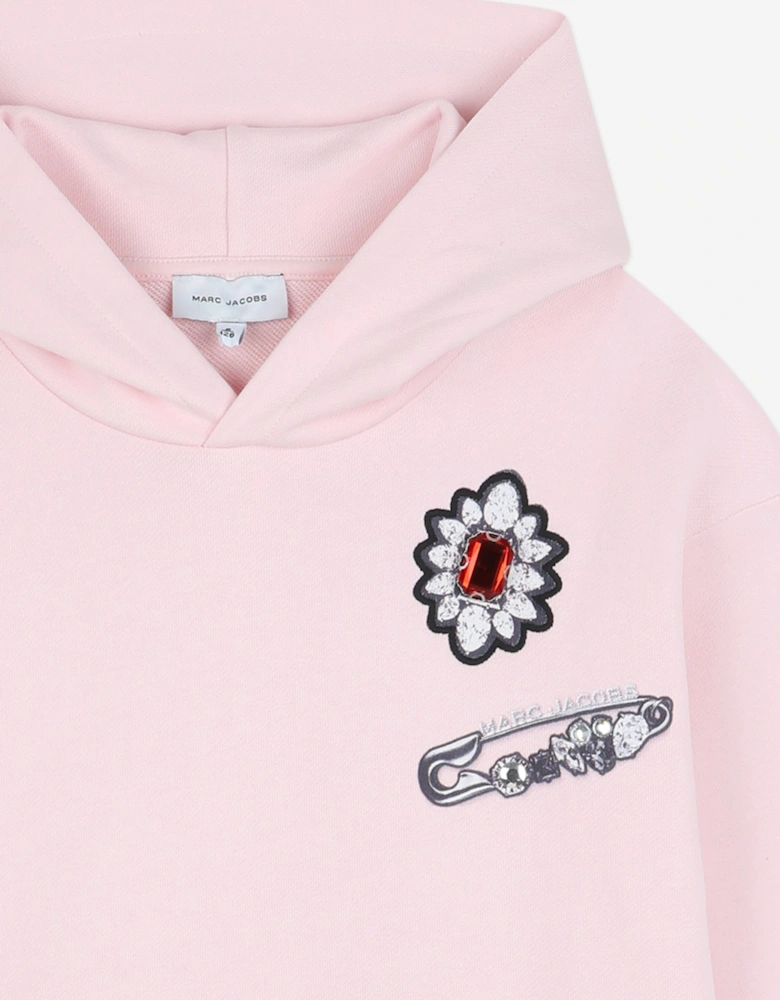 Girls Jewellery Print Hoodie in Pink
