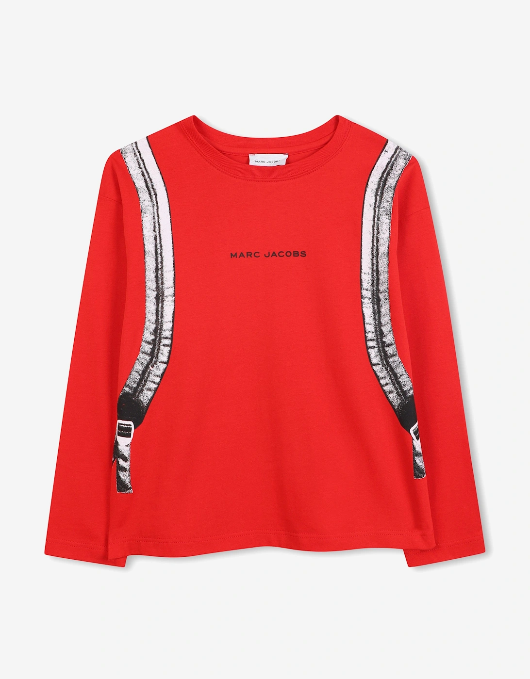 Boys Long Sleeve Backpack Print T-Shirt in Red, 5 of 4