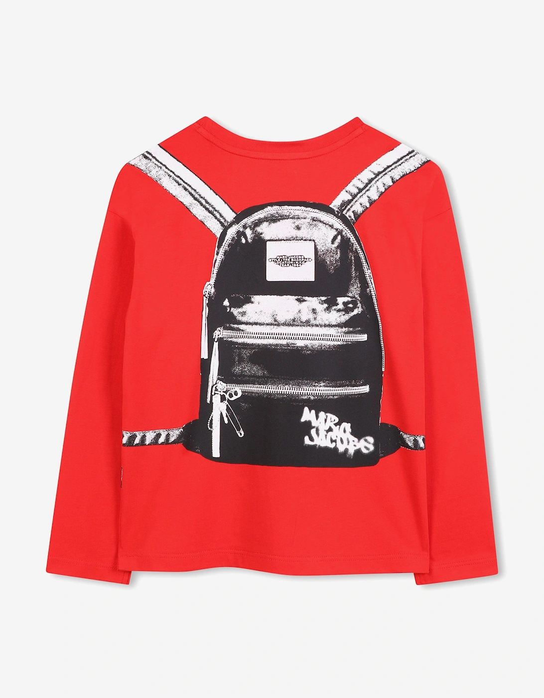 Boys Long Sleeve Backpack Print T-Shirt in Red