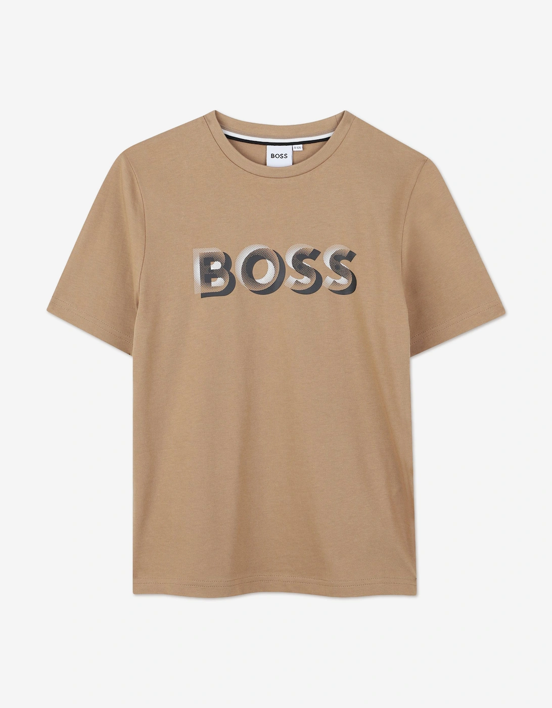 BOSS Boys Logo Print T-Shirt in Brown, 5 of 4