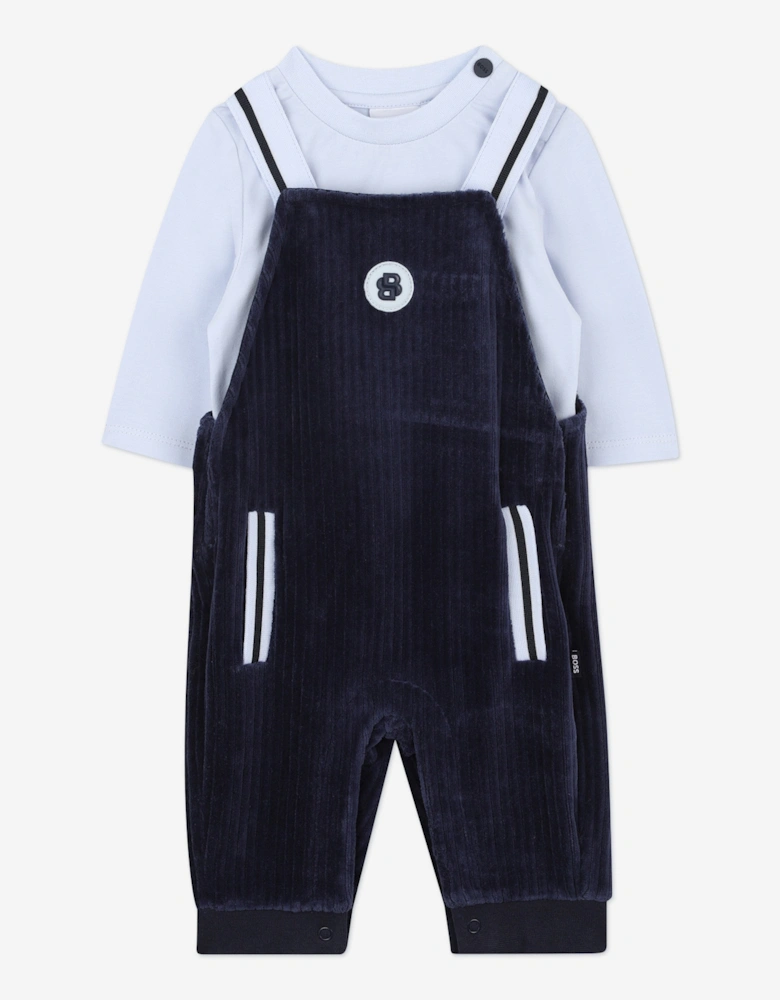 BOSS Baby Boys Dungarees and T-Shirt Set in Navy