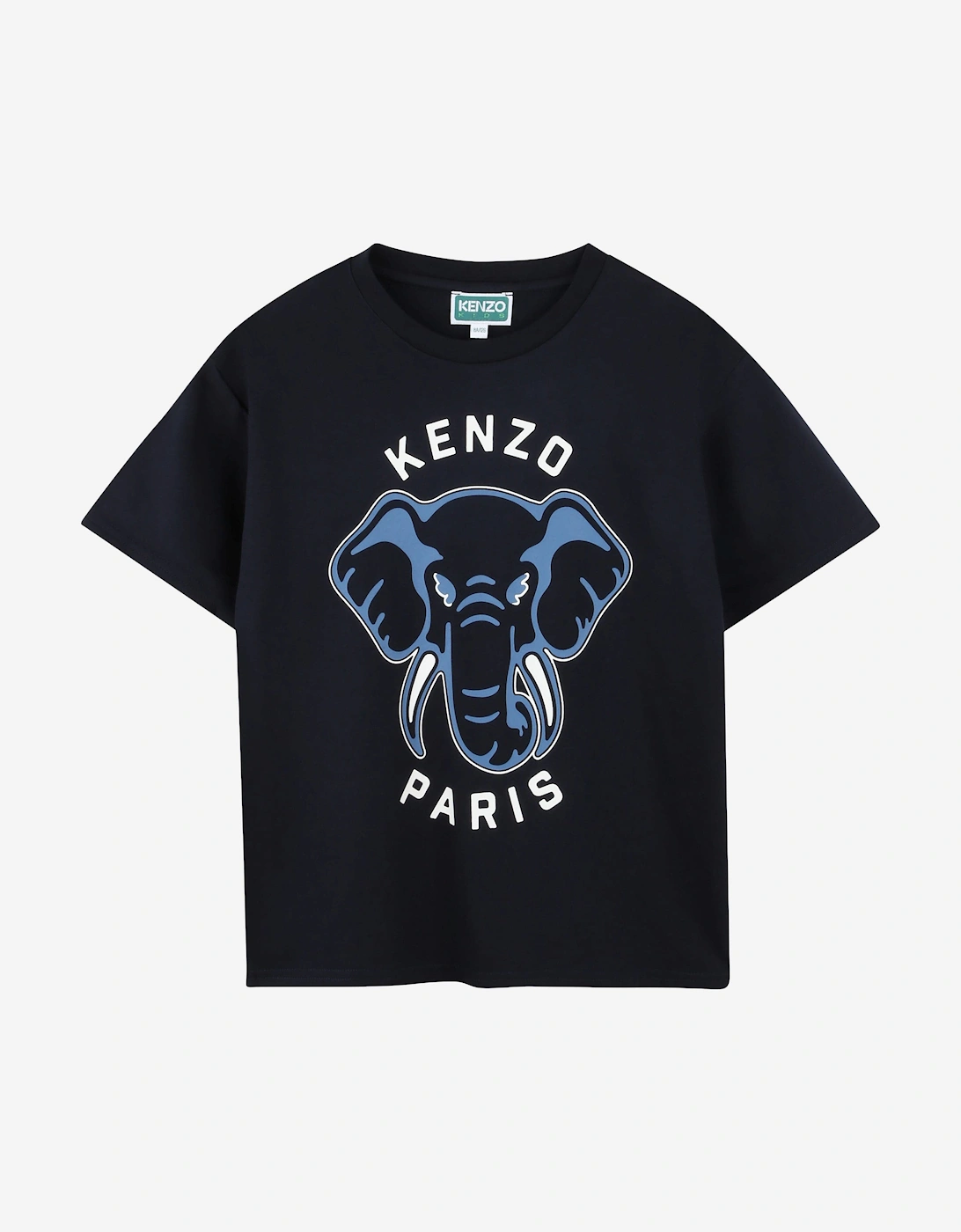 Boys Elephant Print T-Shirt in Navy, 5 of 4