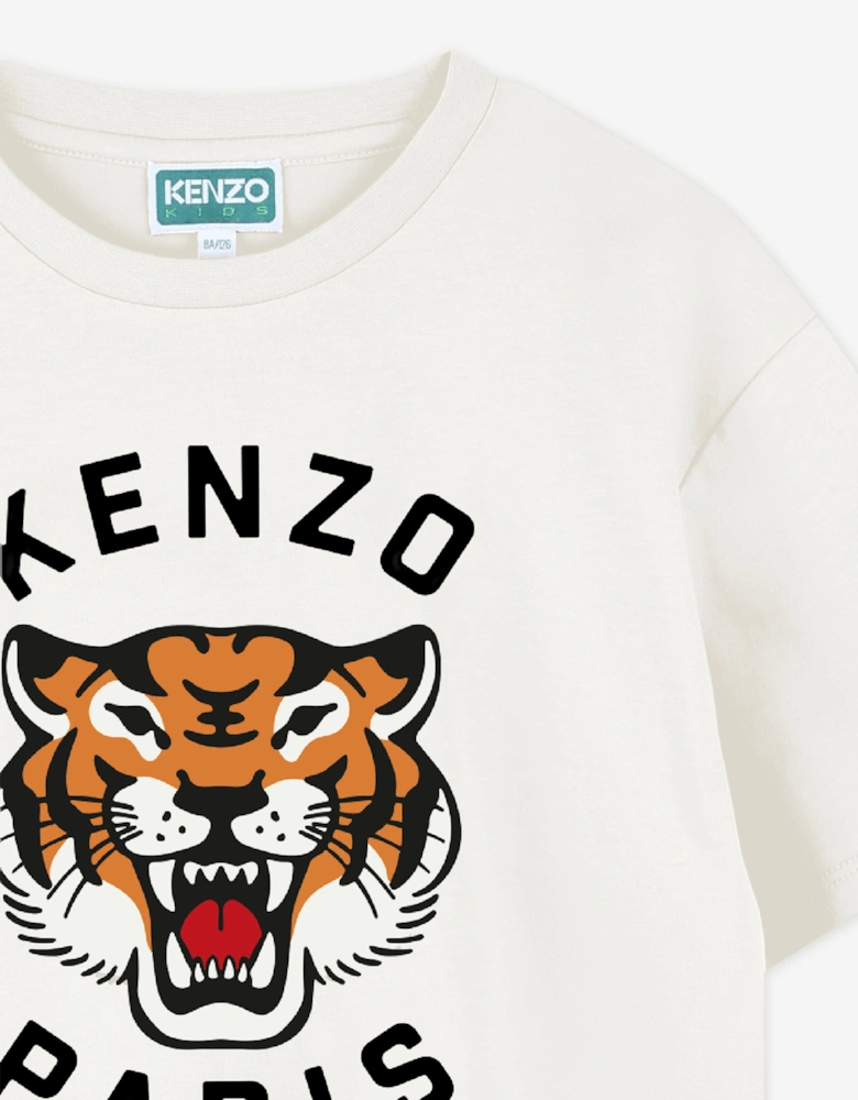 Kids Lucky Tiger T-Shirt in Ivory