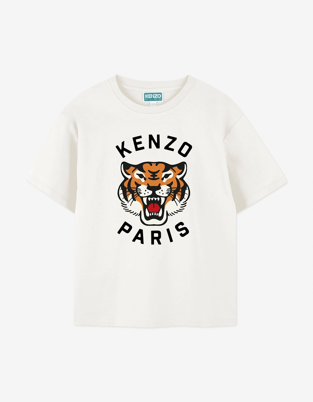 Kids Lucky Tiger T-Shirt in Ivory, 4 of 3