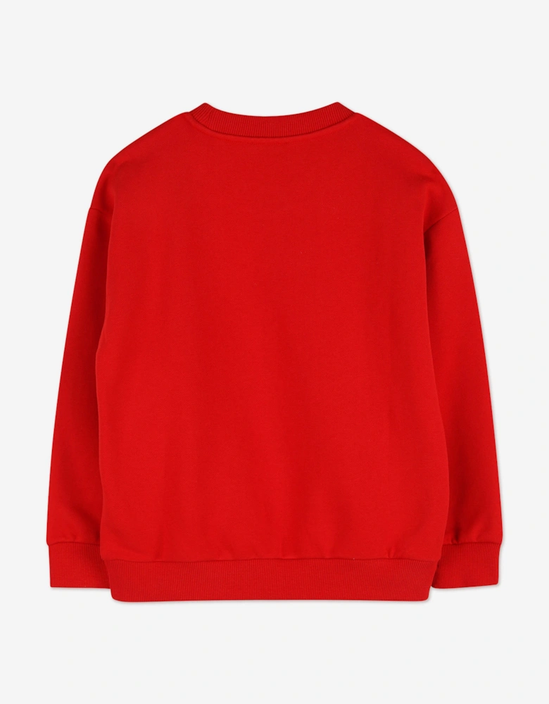 Boys Lucky Tiger Sweatshirt in Red