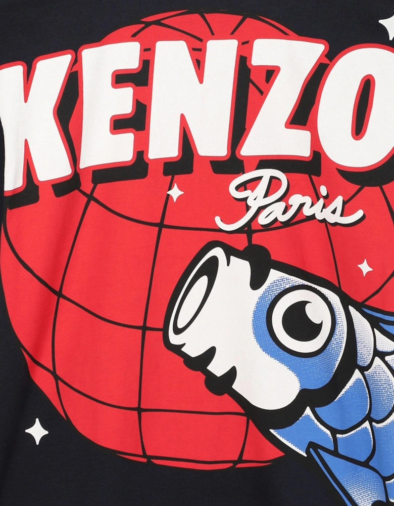 Kids Logo Print T-Shirt in Navy