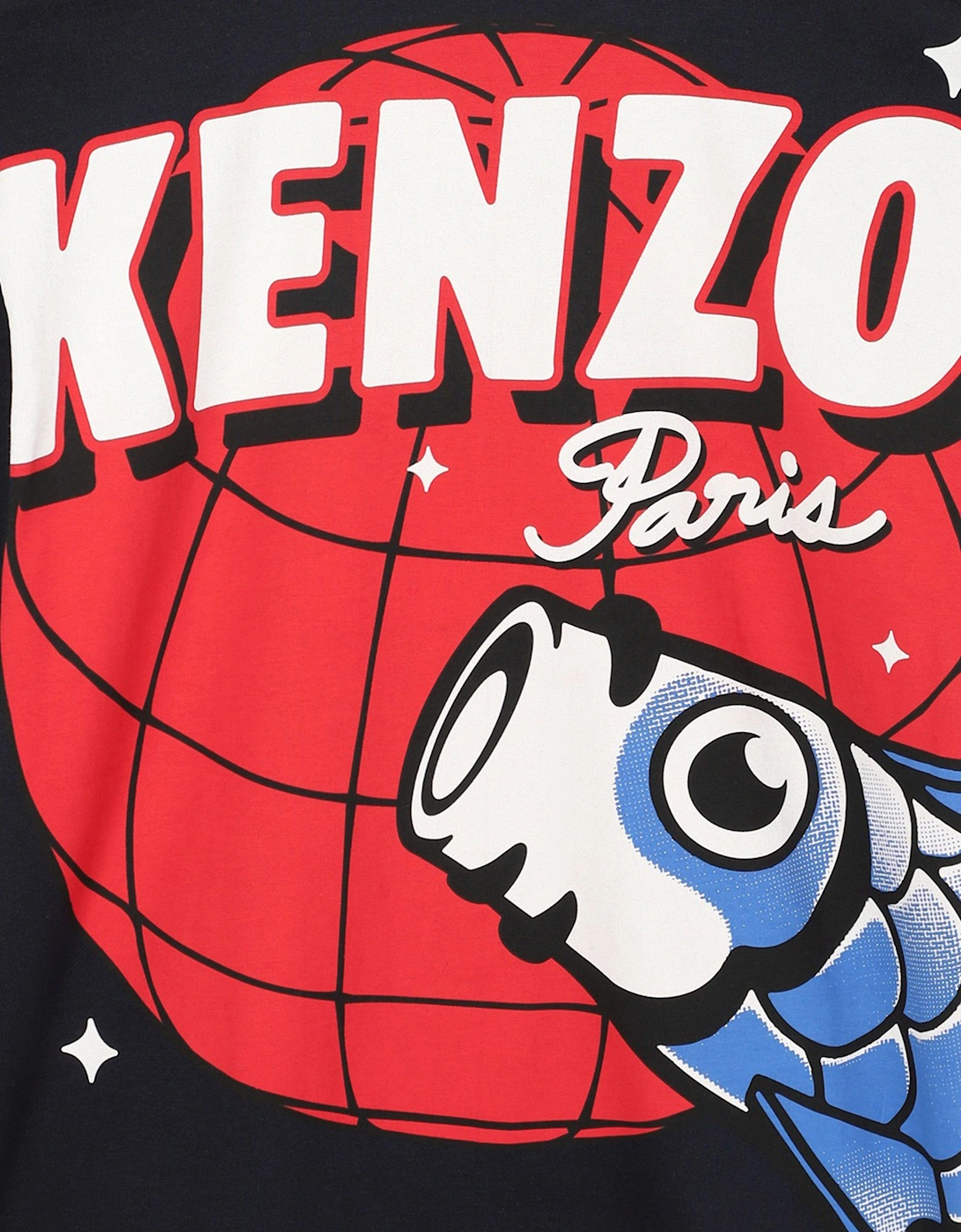 Kids Logo Print T-Shirt in Navy