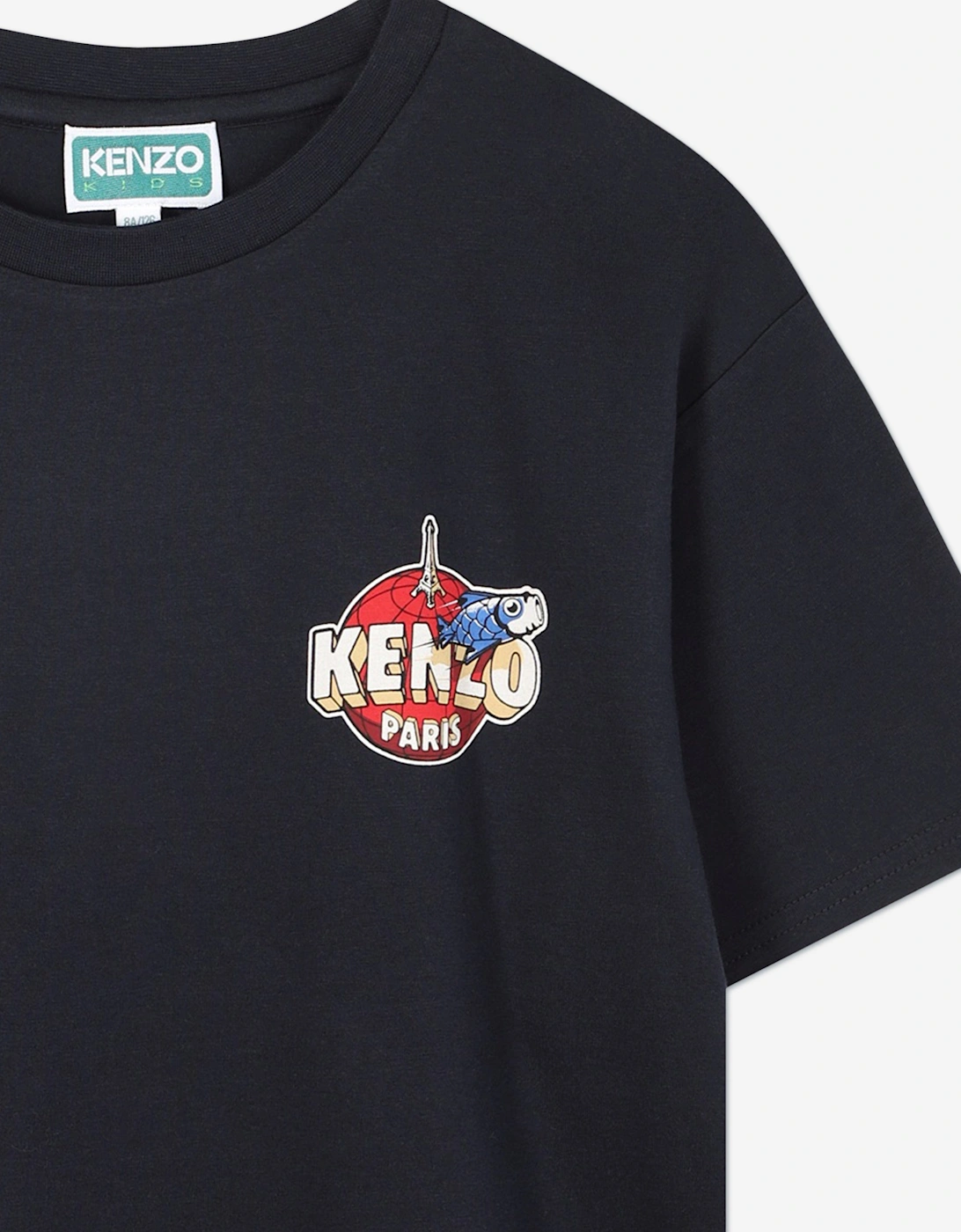 Kids Logo Print T-Shirt in Navy