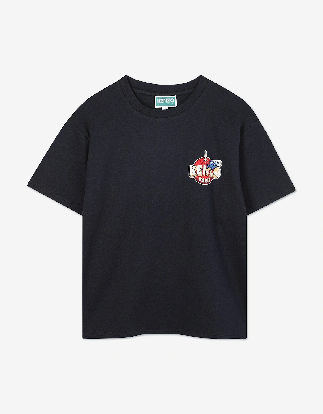 Kids Logo Print T-Shirt in Navy, 5 of 4