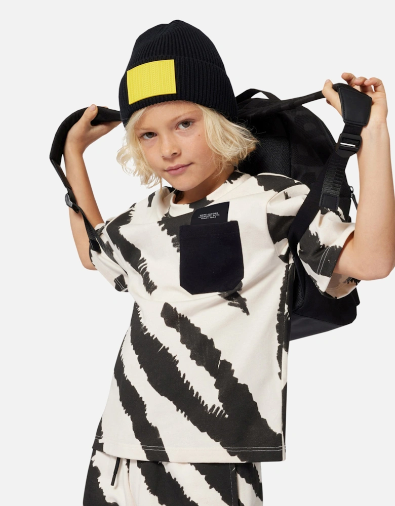 Boys Logo Knitted Beanie Hat in Black