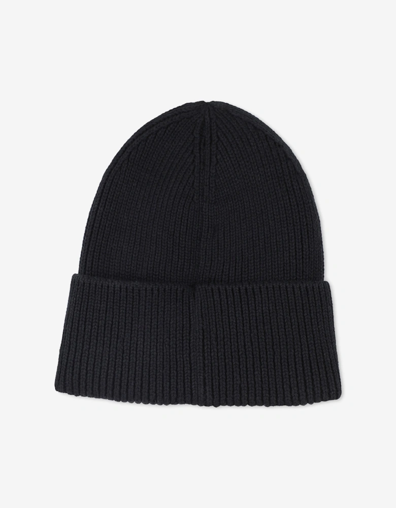 Boys Logo Knitted Beanie Hat in Black