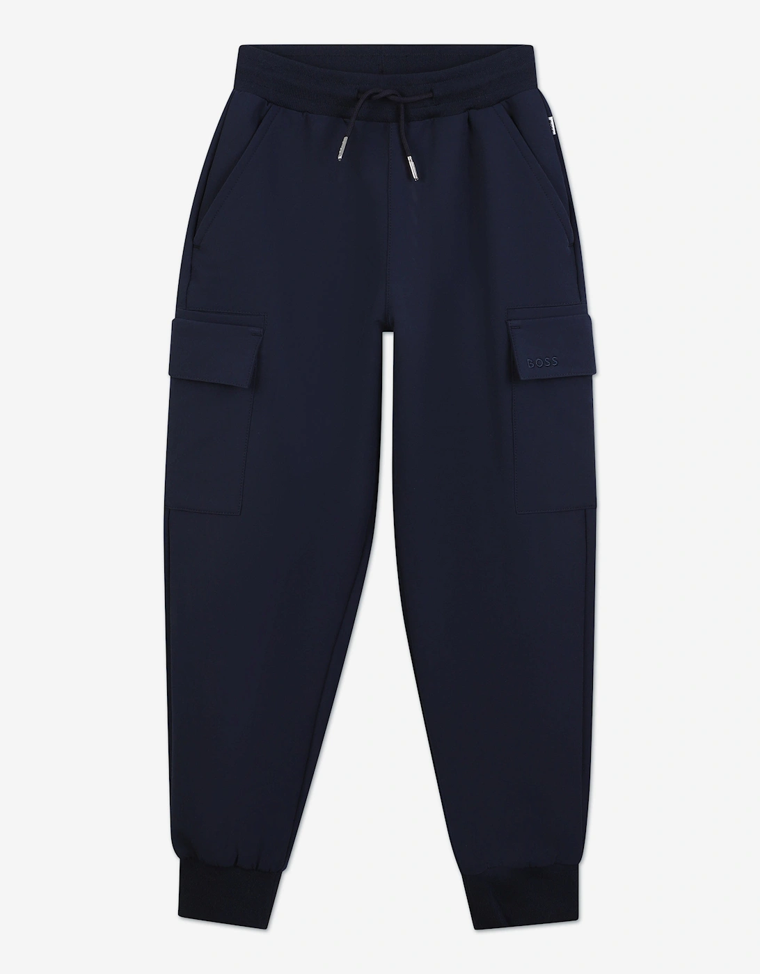 BOSS Boys Cargo Track Pants in Navy, 5 of 4