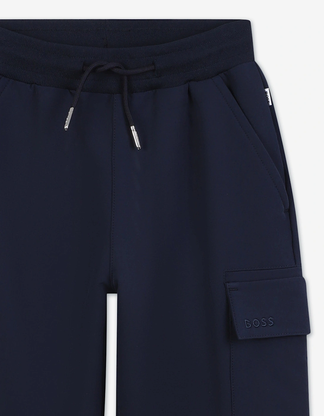 BOSS Boys Cargo Track Pants in Navy