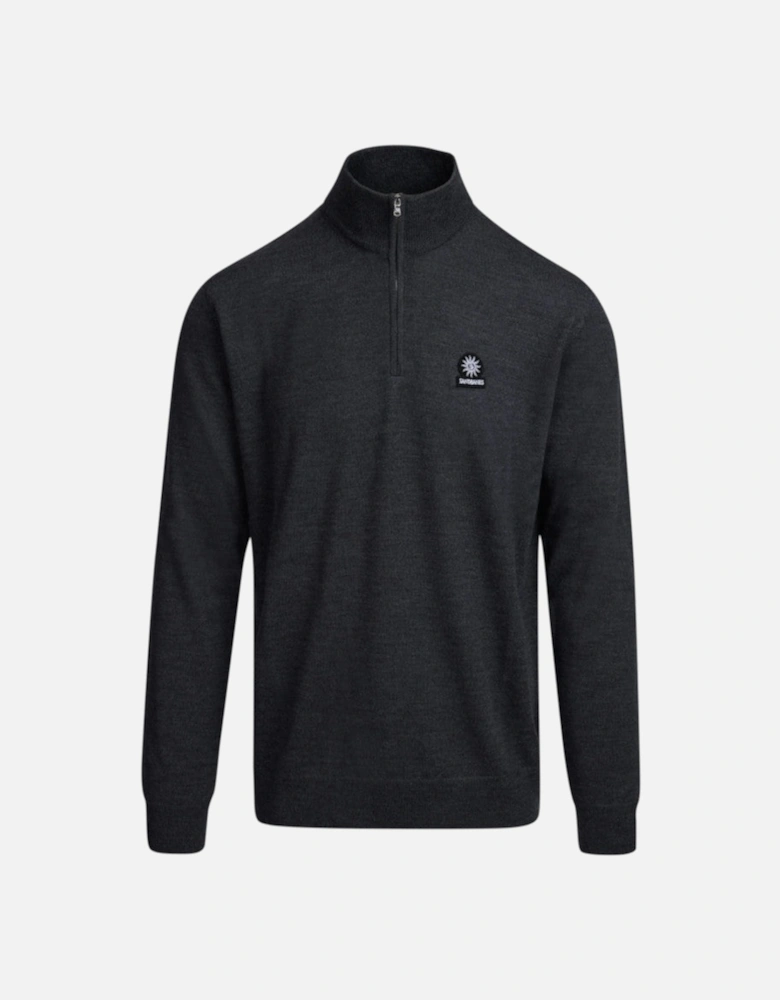 Merino Wool Quarter Zip Anthracite