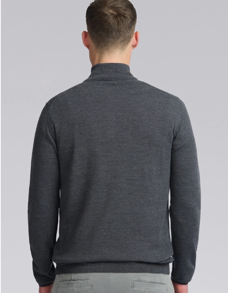 Merino Wool Quarter Zip Anthracite
