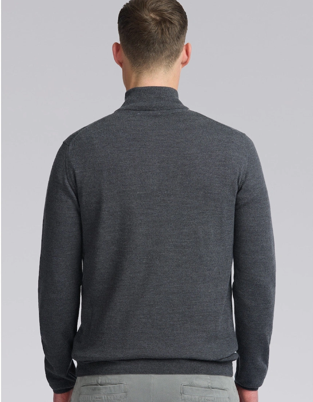 Merino Wool Quarter Zip Anthracite