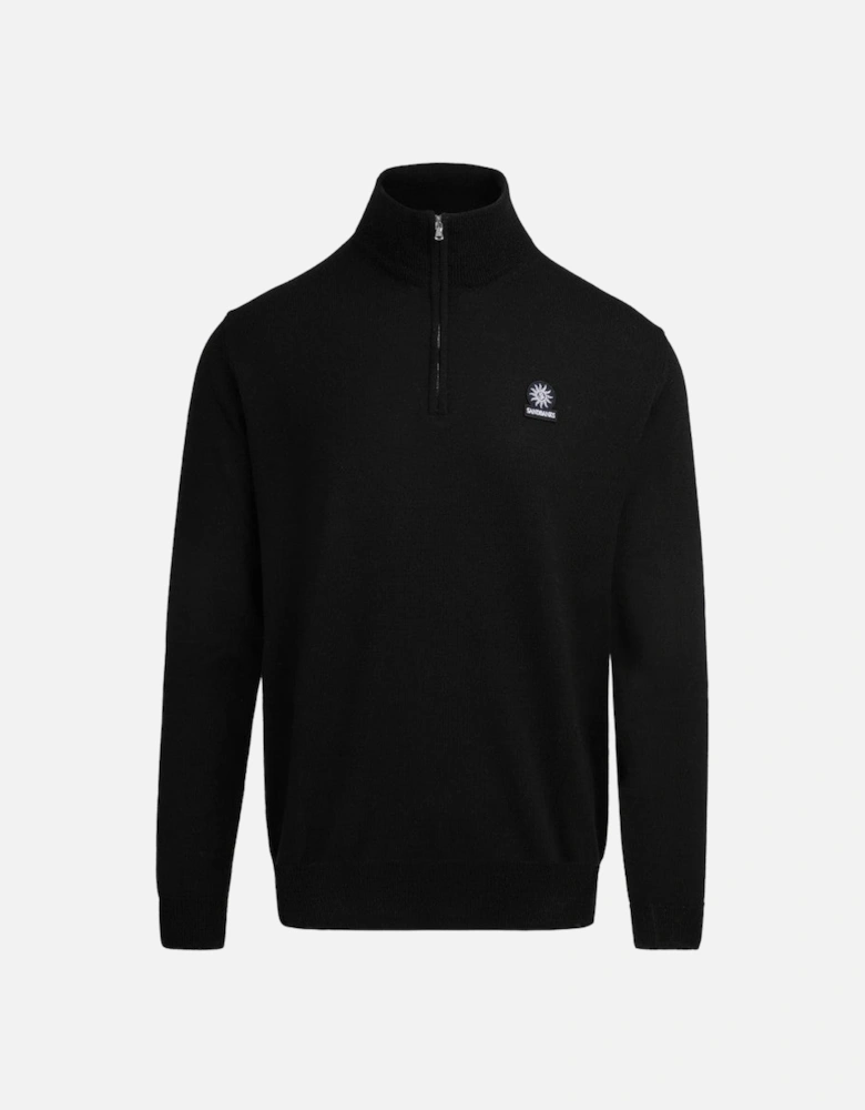 Merino Wool Quarter Zip Black