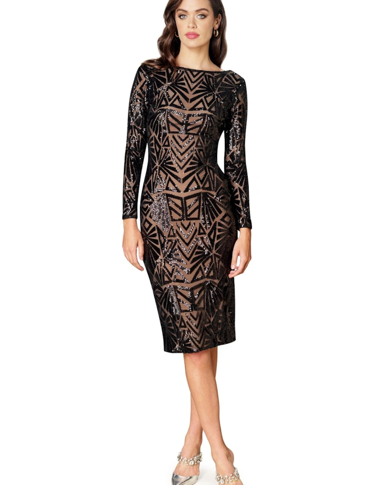 Emery Low Back Long Sleeve Midi Dress