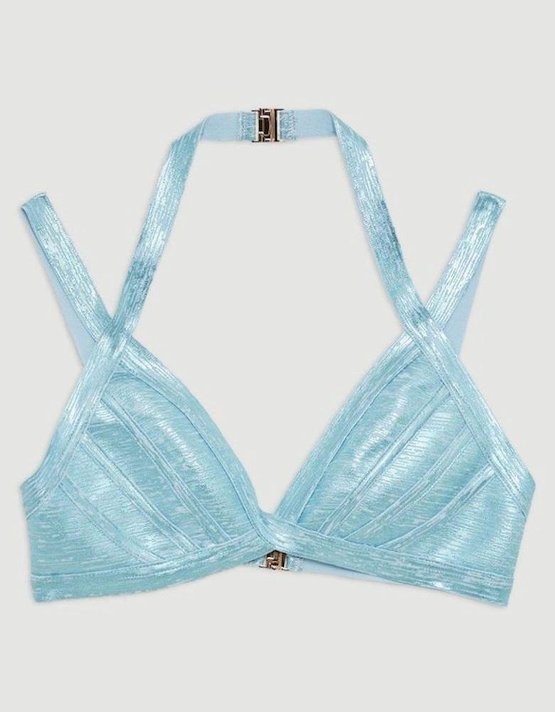 Foiled Bandage Double Strap Bikini Top
