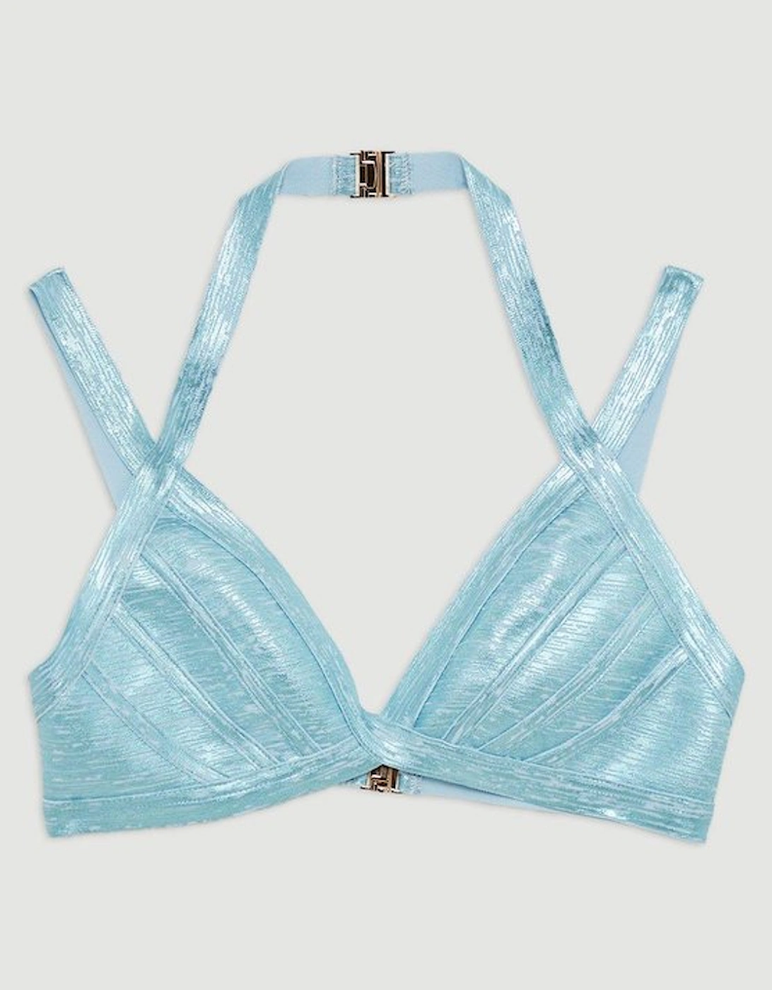 Foiled Bandage Double Strap Bikini Top
