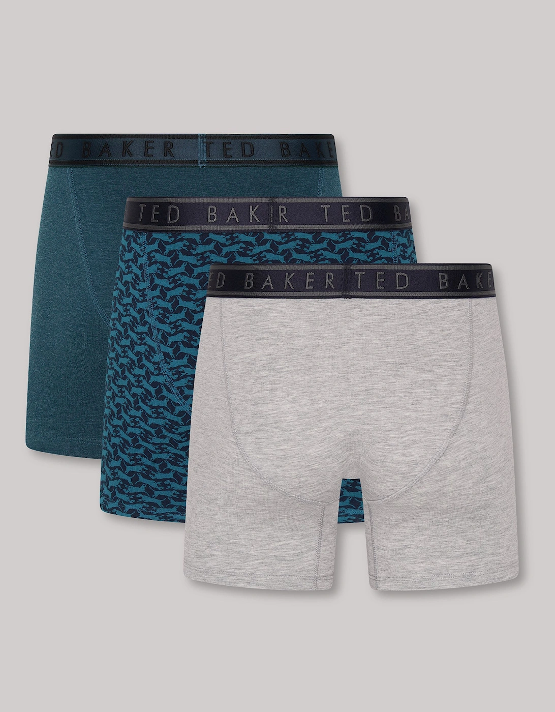 3-Pack Cotton Boxer Briefs Mens Boxer Briefs Heather Grey/Bowwow/Reflecting Pool