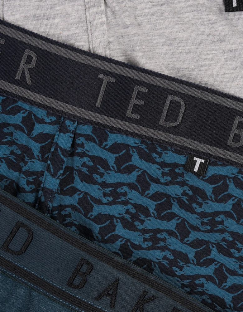 3-Pack Cotton Boxer Briefs Mens Boxer Briefs Heather Grey/Bowwow/Reflecting Pool