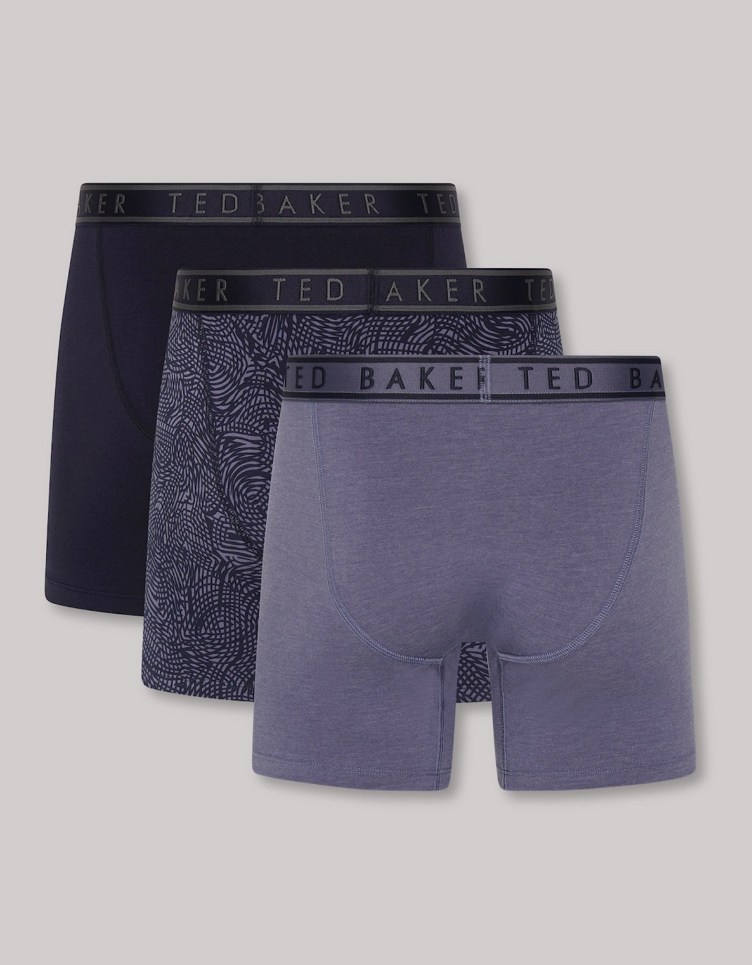 3-Pack Cotton Boxer Briefs Mens Boxer Briefs Navy/Amythys/Folkstone Grey