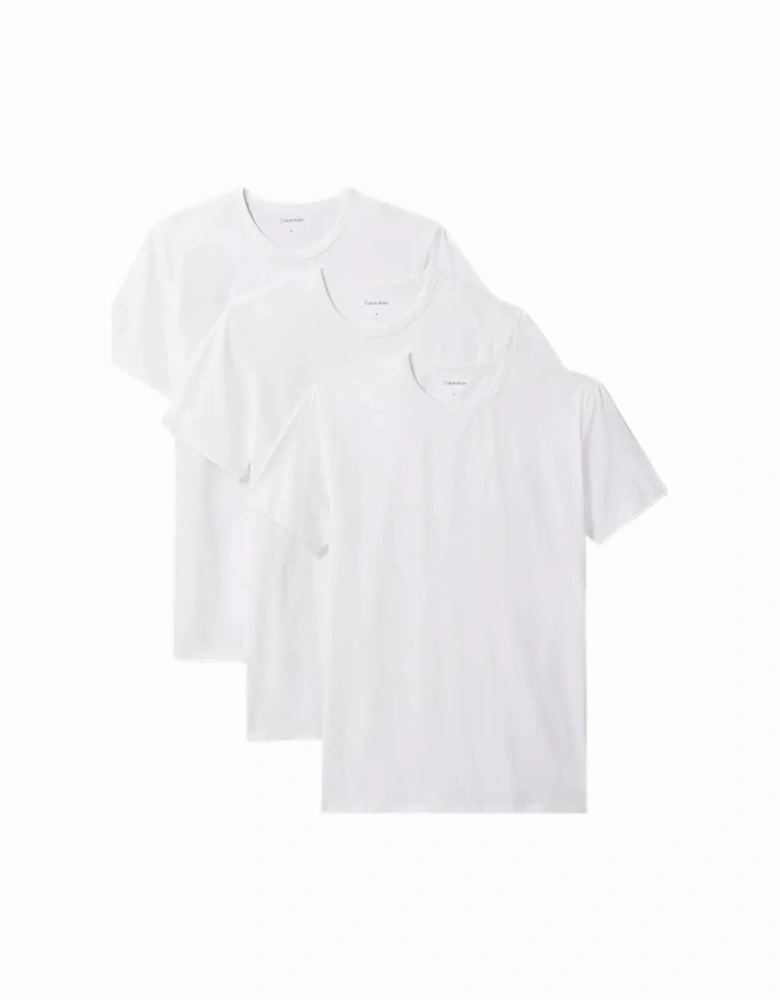3-Pack Cotton Stretch Crew-Neck T-Shirts, White
