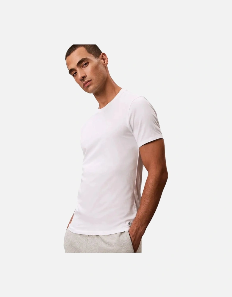 3-Pack Cotton Stretch Crew-Neck T-Shirts, White