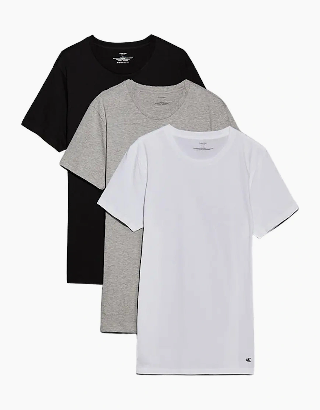 Calvin Klein Men's White 3-Pack Cotton Classics Crew-Neck T-Shirts, Black/White/Grey - : 42 Xl