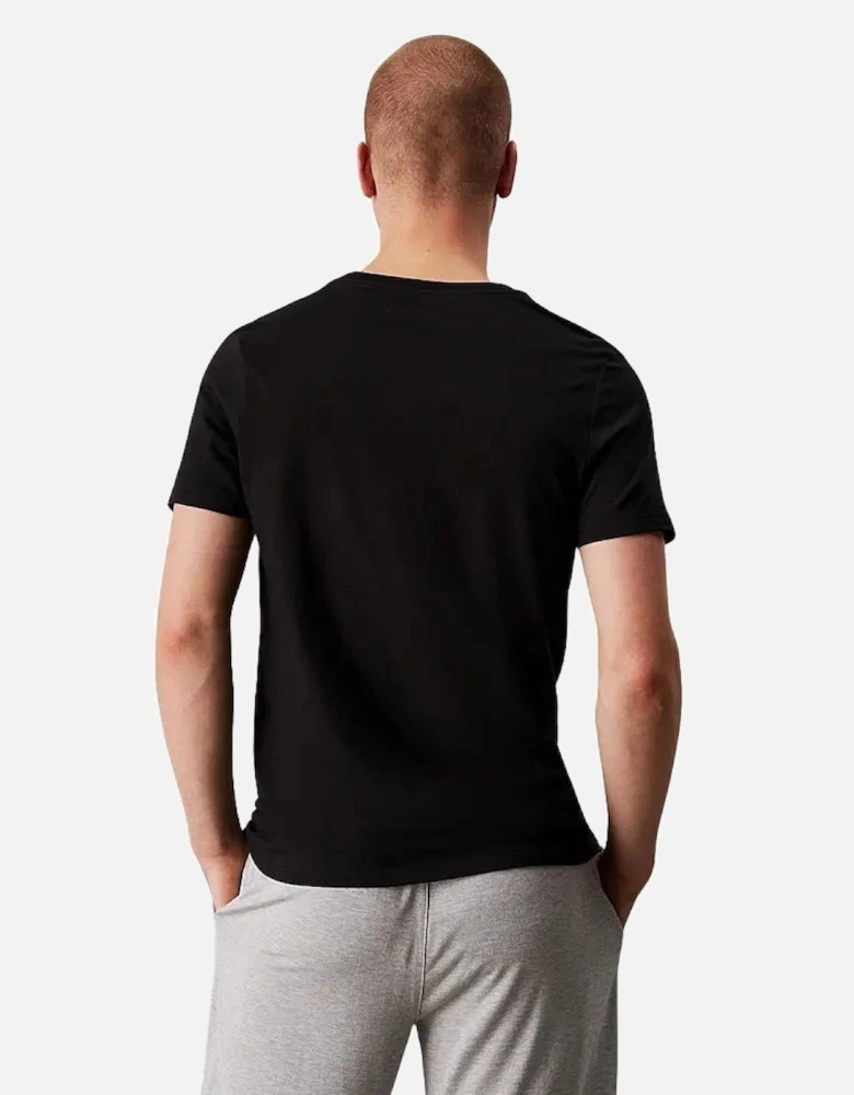 3-Pack Hem Logo Crew-Neck T-Shirts, Black/White/Grey