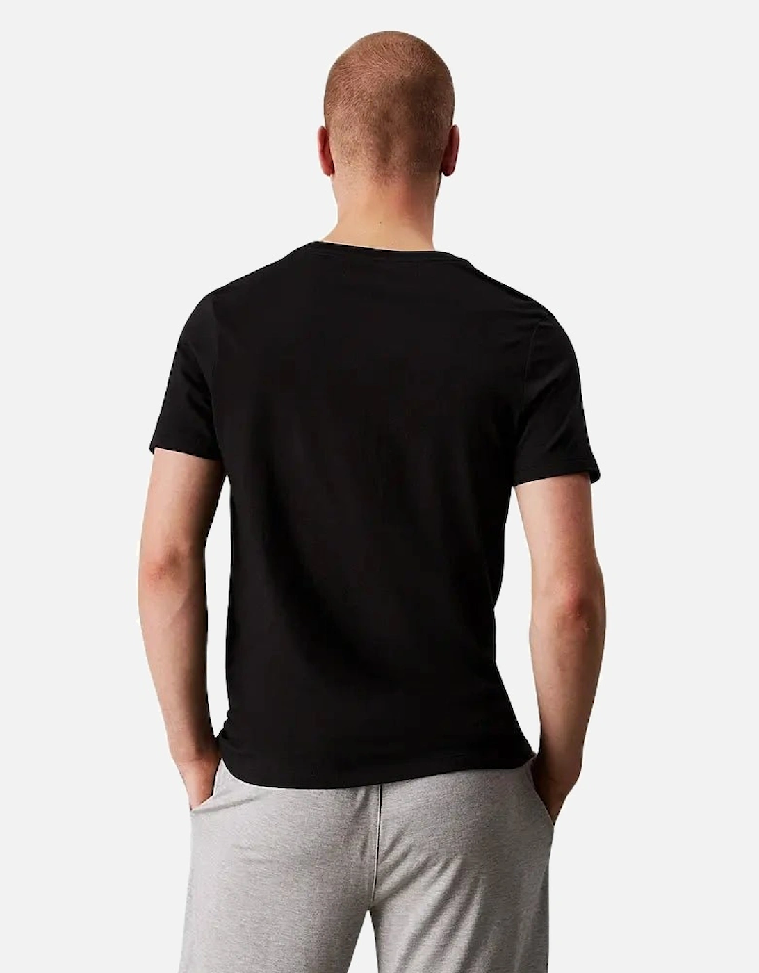 3-Pack Hem Logo Crew-Neck T-Shirts, Black/White/Grey