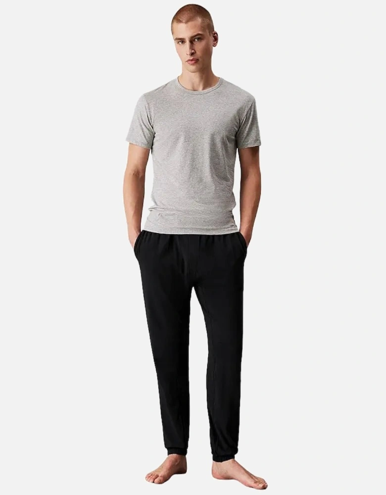 3-Pack Cotton Stretch Crew-Neck T-Shirts, Black/White/Grey