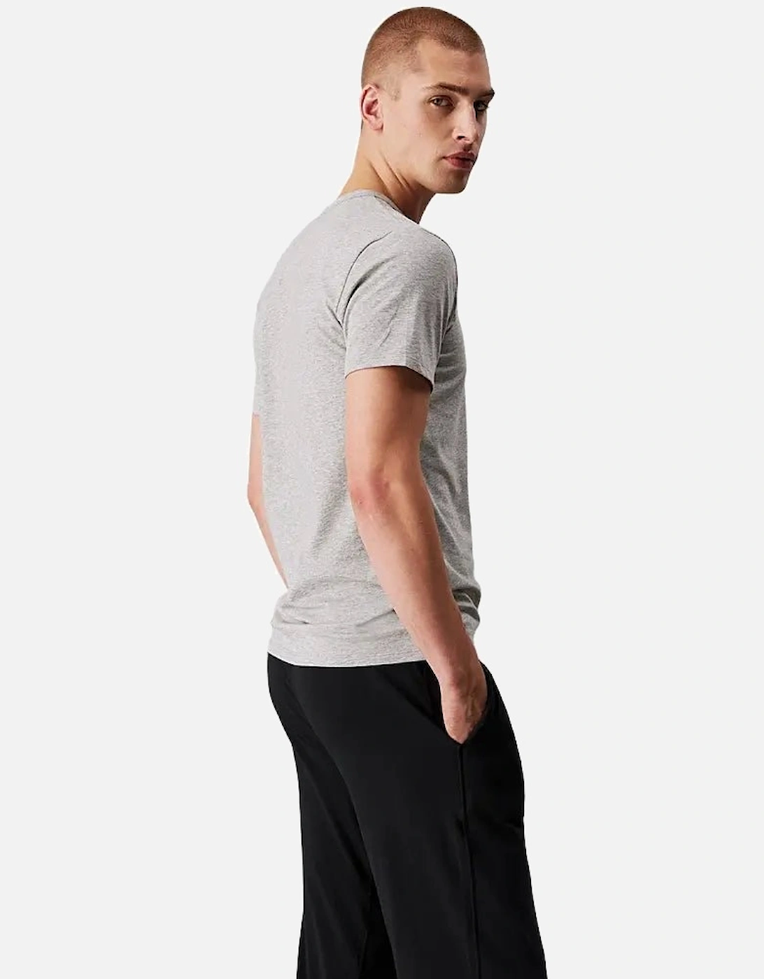 3-Pack Cotton Stretch Crew-Neck T-Shirts, Black/White/Grey