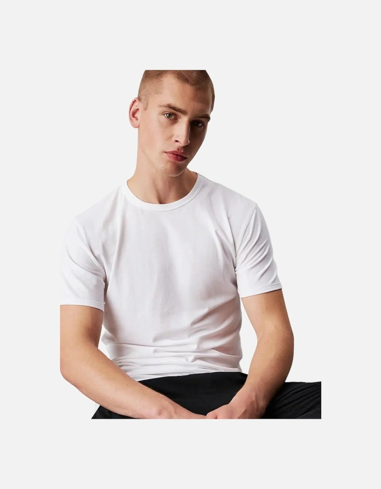 3-Pack Cotton Stretch Crew-Neck T-Shirts, Black/White/Grey