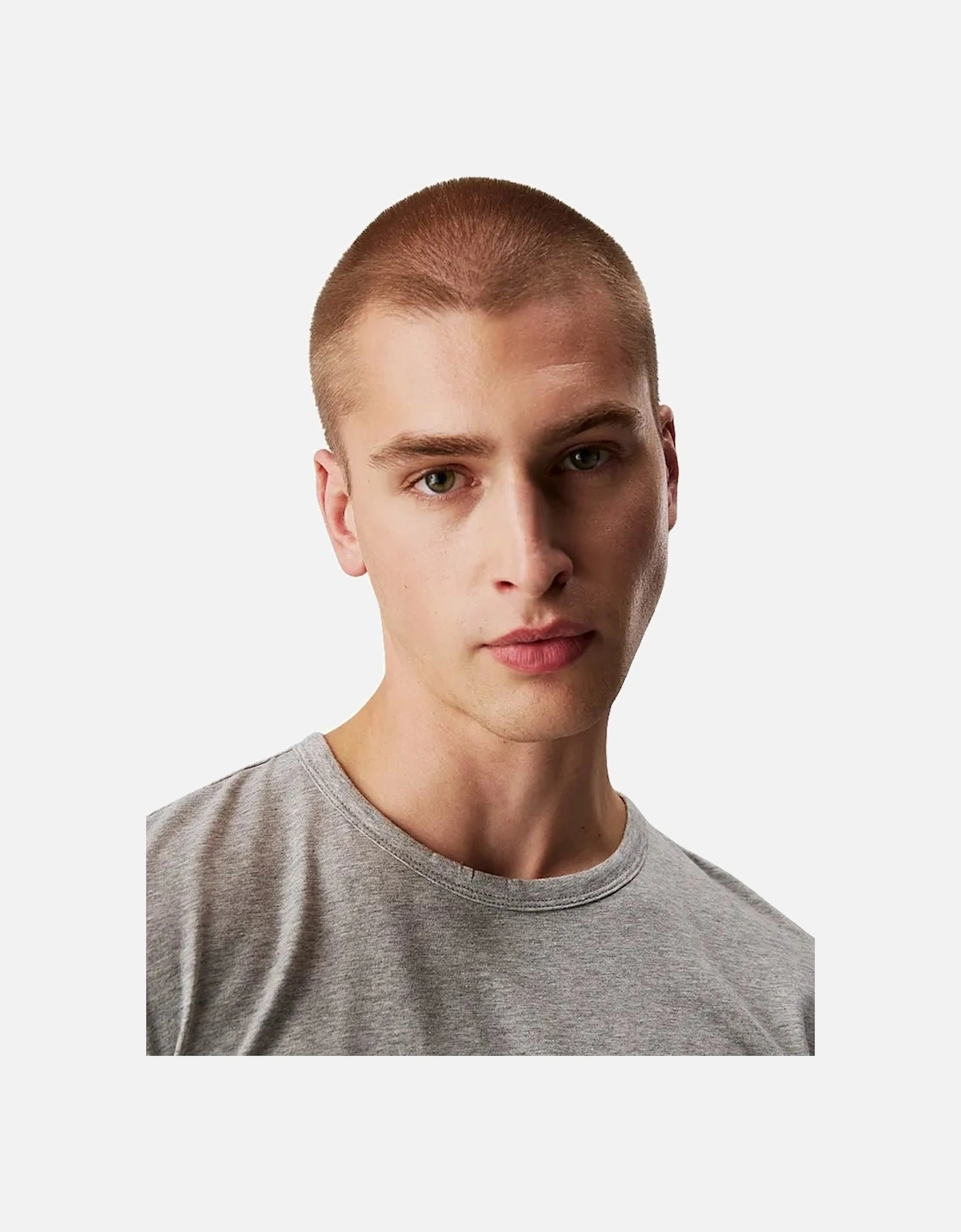 3-Pack Cotton Stretch Crew-Neck T-Shirts, Black/White/Grey