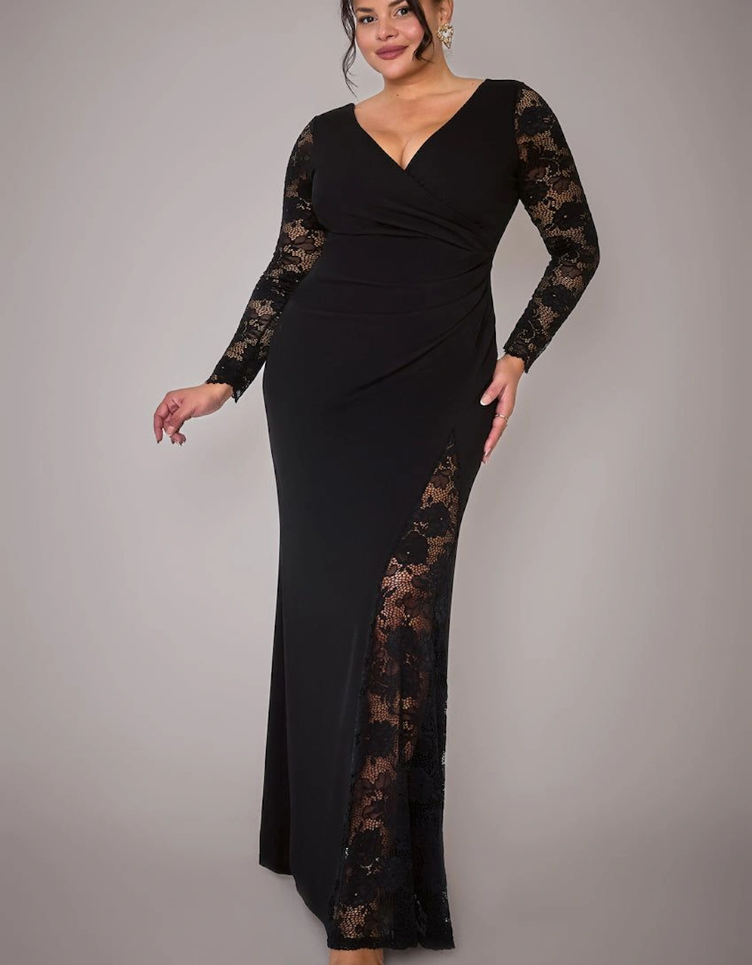 Scuba & Lace Wrap Maxi Dress, 2 of 1