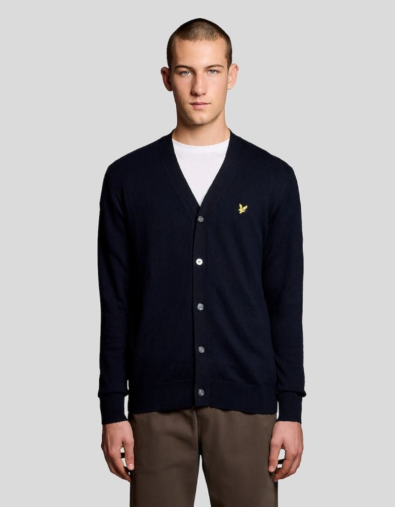 Cotton Merino V Neck Cardigan