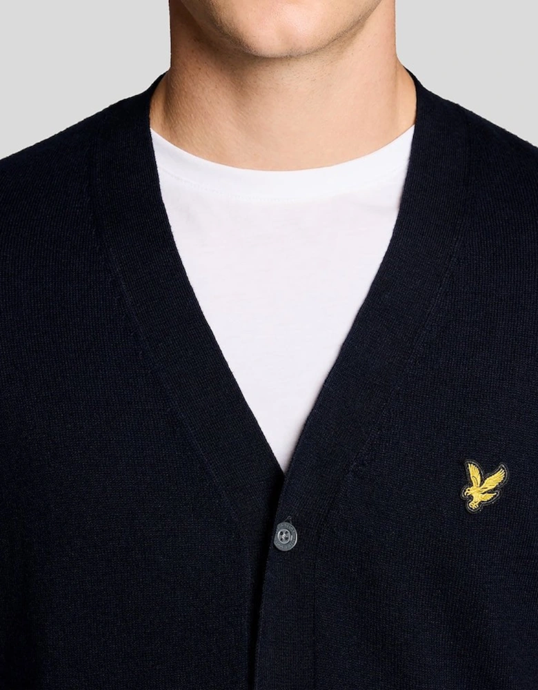 Cotton Merino V Neck Cardigan