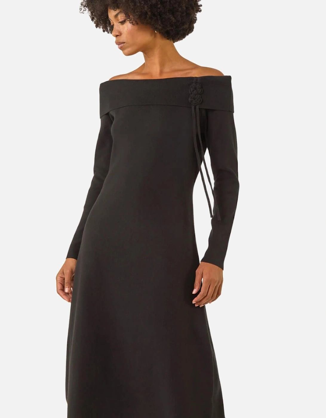 Floral Bardot Knit Midi Dress, 2 of 1