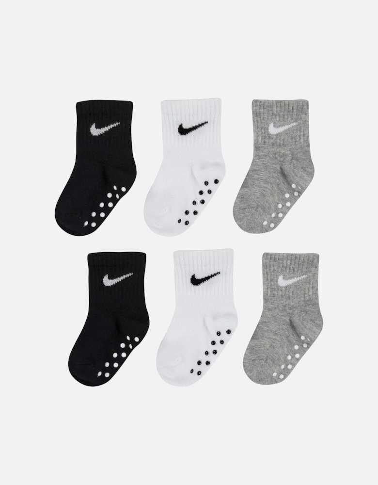 Infant/Toddler Gripper Socks Black/White/Grey