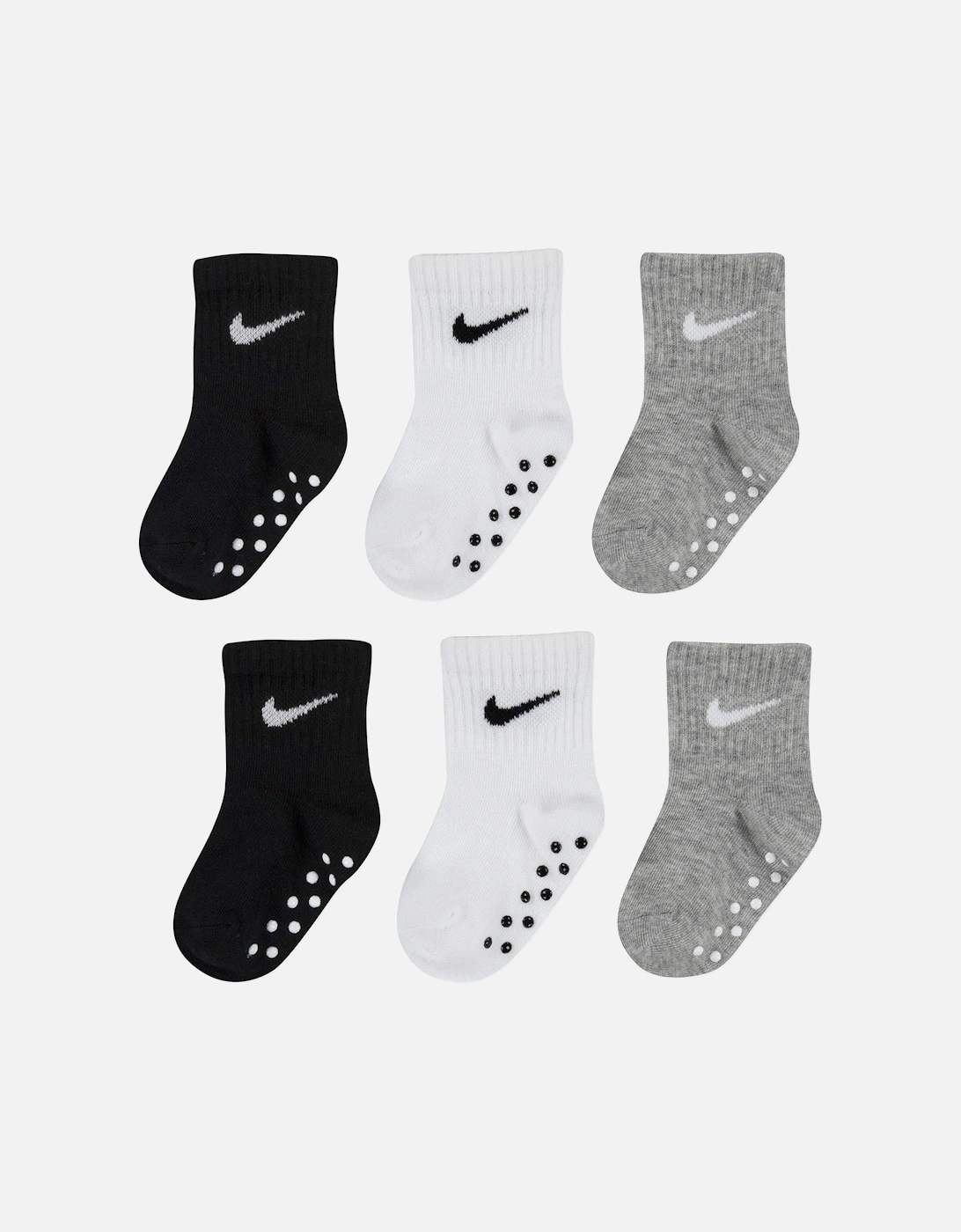 Infant/Toddler Gripper Socks Black/White/Grey