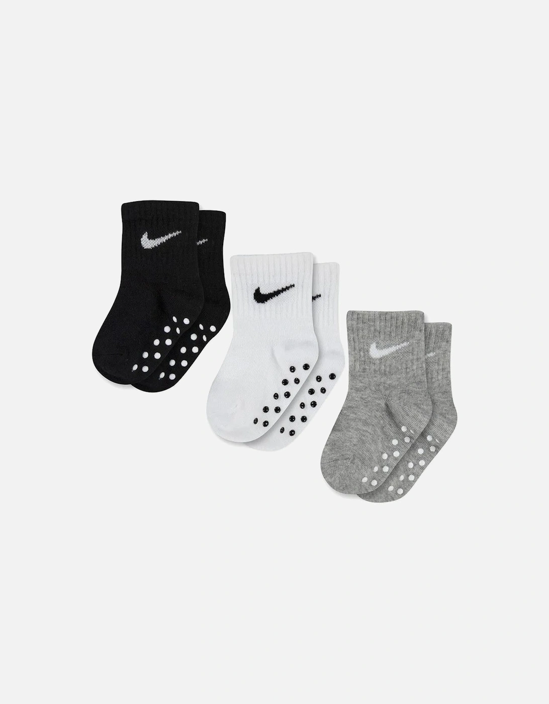 Infant/Toddler Gripper Socks Black/White/Grey, 3 of 2