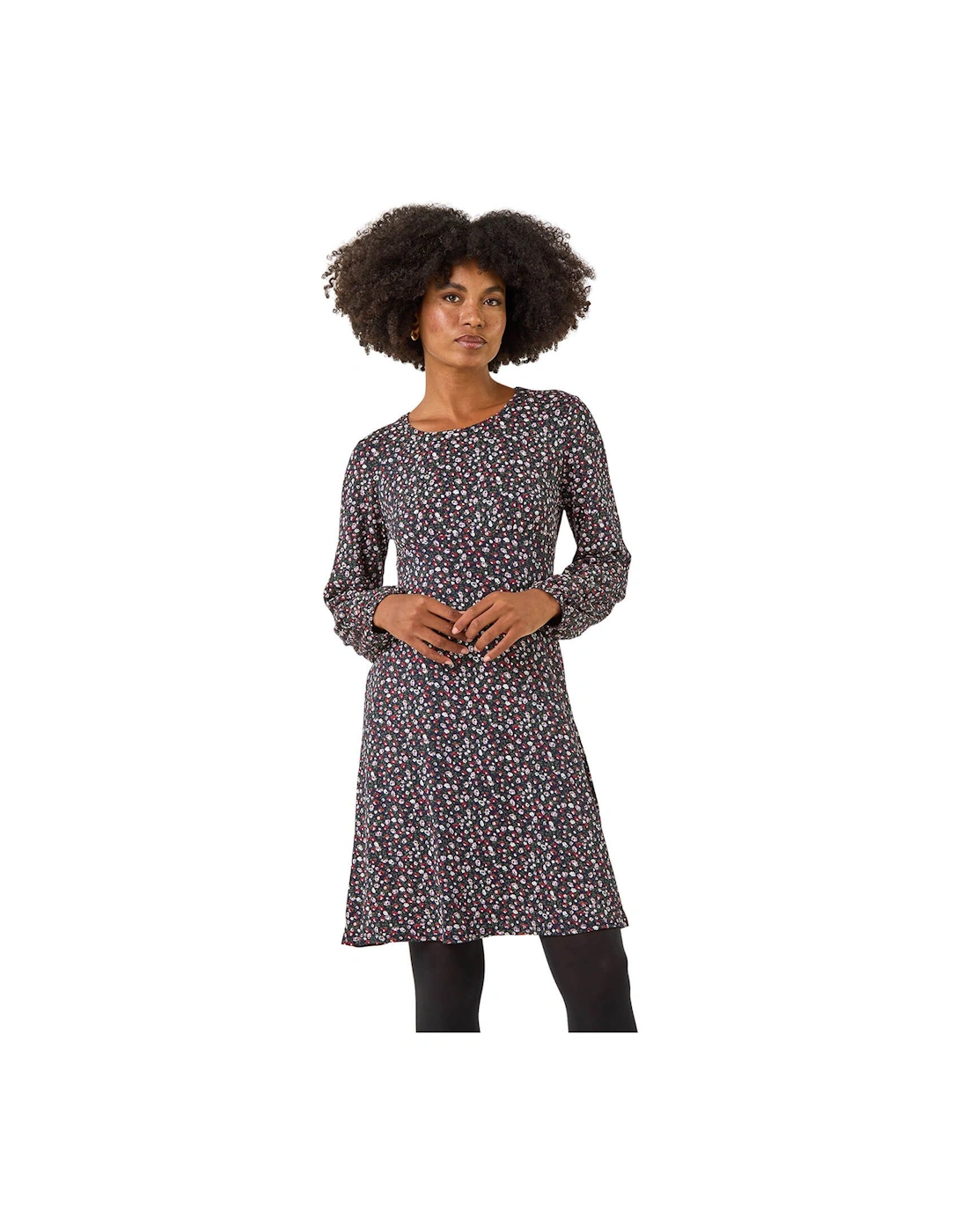 Ditsy Floral Print Stretch Dress, 2 of 1