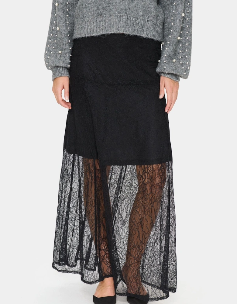 MilenaSZ Lace Overlay Maxi Skirt